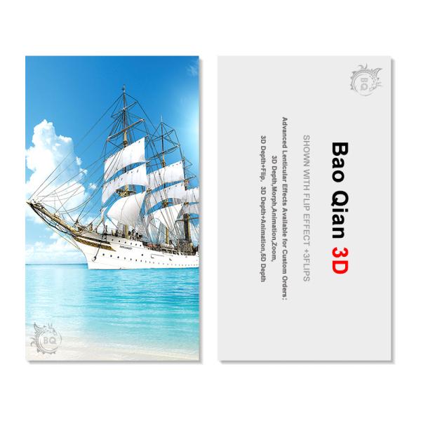 Customized Logo 3D Lenticular Card / Shaped Stand Holographic Business Cards