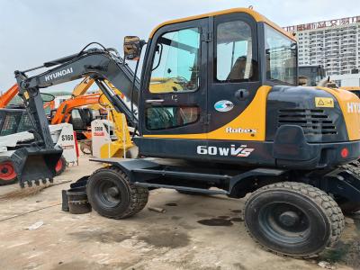 HYUNDAI R60W Excavadora Usada Hyundai Excavadora Usada de Roda 6 TON Excavadora de Roda de Segunda Mão 60WVS
