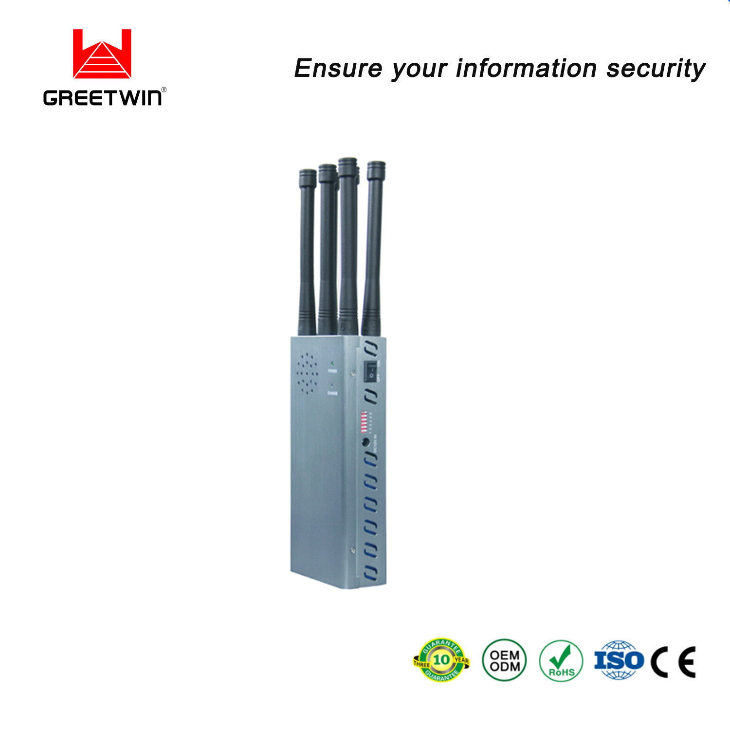 Автомобиль блокатора 3G 4G 5g RF сигнала антенн GPS WiFi 6 портативный