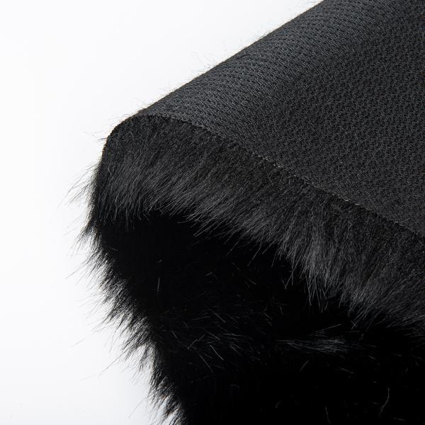Resistência à cor Grau 4-5 Tecido de pele falsa preto para pulôveres e vestuário de inverno