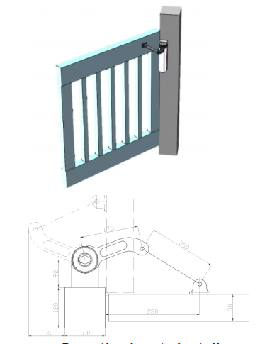 Crank Type Swing IP55 Automatic Door Closer Outdoor Waterproof Auto Door Opener