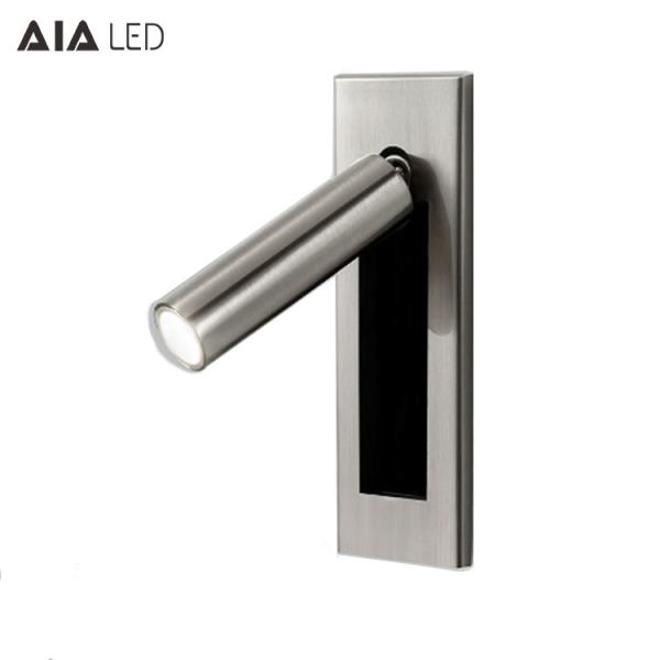 modern Hotel bedside LED reading lamp 3W rotatable recessed reading wall light bed wall light