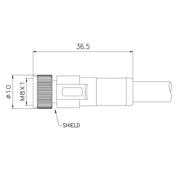 3p Female M8 Waterproof Connector X Cording IP67 With 1m 3m 5m Pvc Length