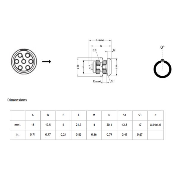 Waterproof IP68 Lemo K Series 0K 7pin Male And Female Connectors