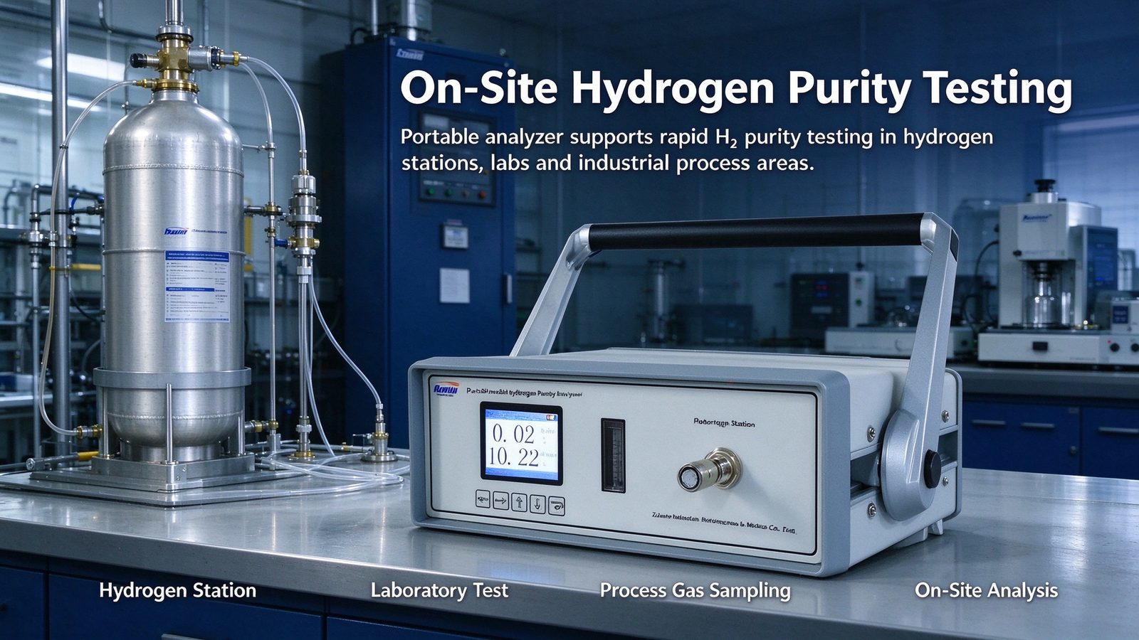 Industrial H2 Gas Detector Hydrogen Gas Analyzer With Microfluidic Thermal Conductivity