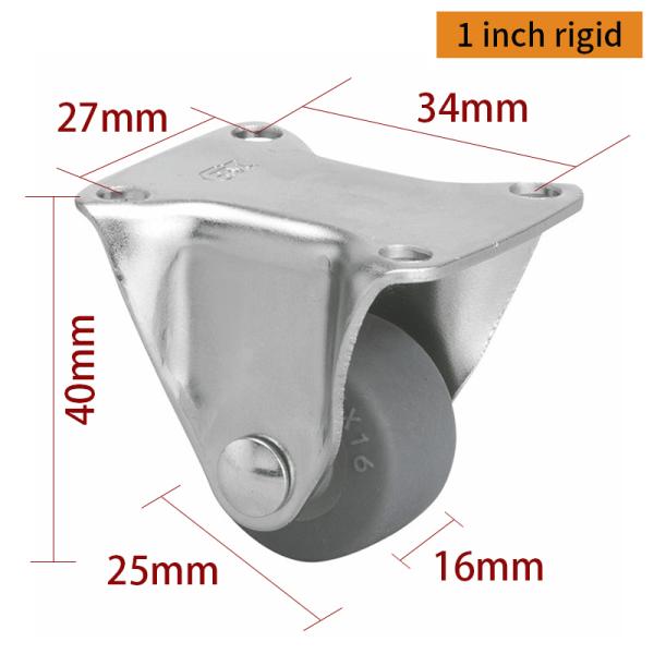 Industrial Mini Caster Wheels 30kg 1 Inch Plate Casters 201P-52