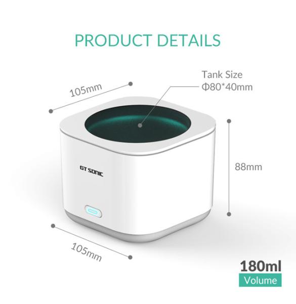 O automóvel portátil do tanque 5mins de 180ML Mini Ultrasonic Cleaner SUS304 cortou para o anel da joia