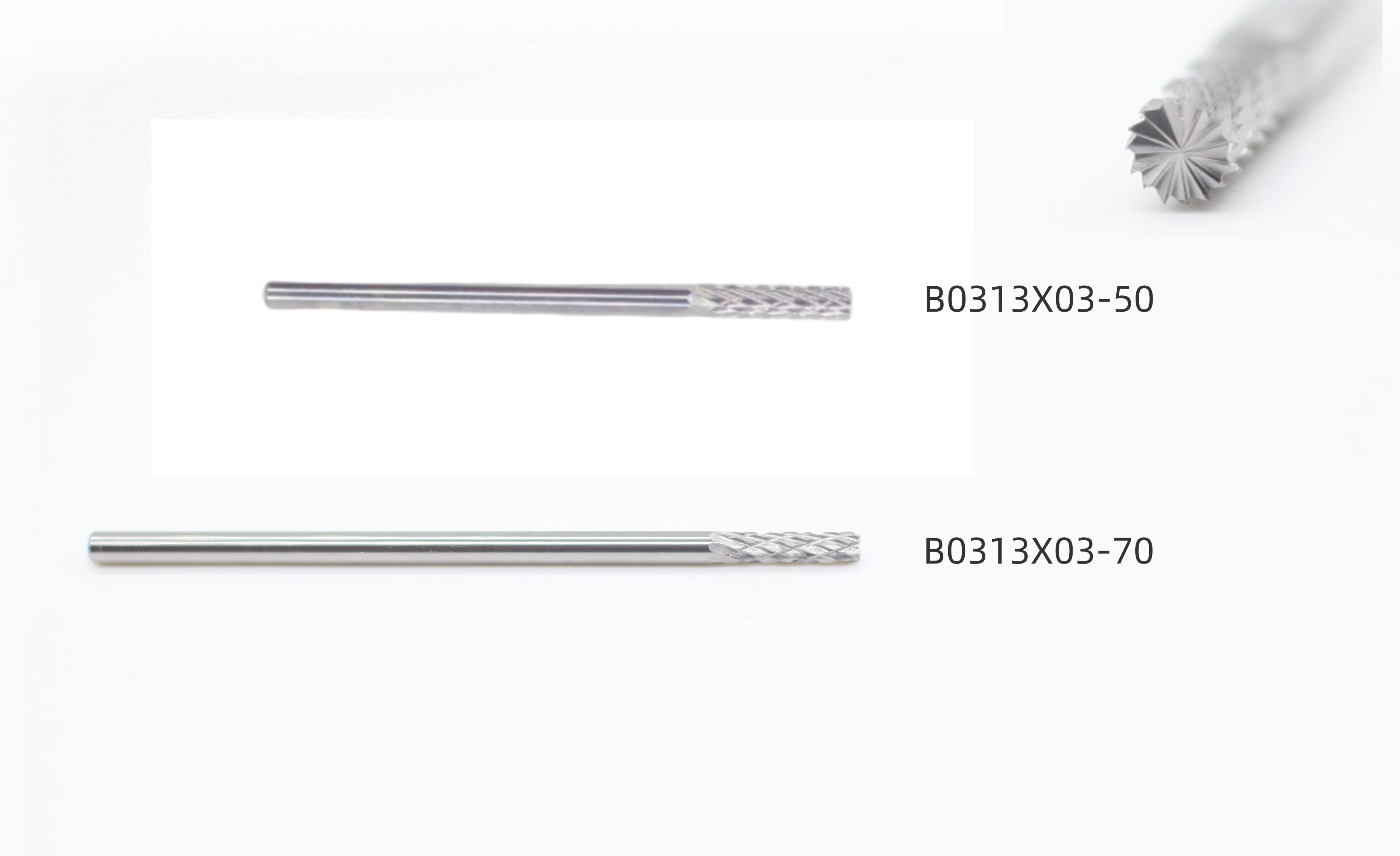 B Cylindrical End Cut Solid Carbide Burrs B0313X03-50 Standard Double Cut