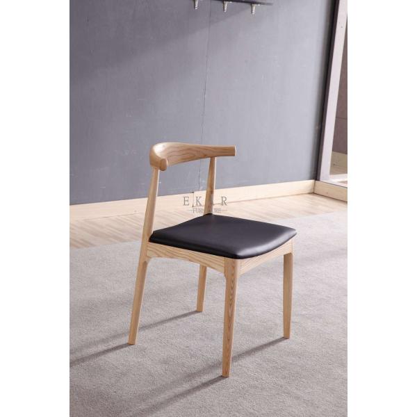 Modern Ash Wood Nordic Design Leather European Dining Chair