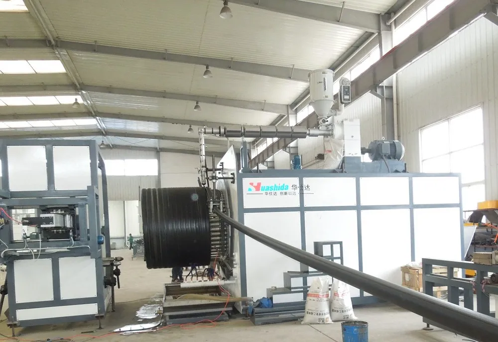 HDPE Large Diameter Hollow Wall Winding Pipe HDPE Structured Wall Pipe Production Line