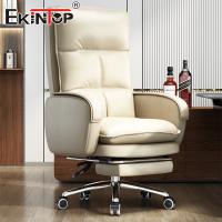 High-Quality Large Leather Office Chair with Armrests Home Office Desk Chair