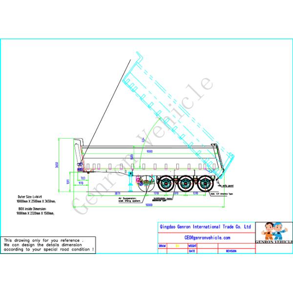 4 10M цапф сверхмощный стали трейлер сброса тележки Semi с подвесом воздуха