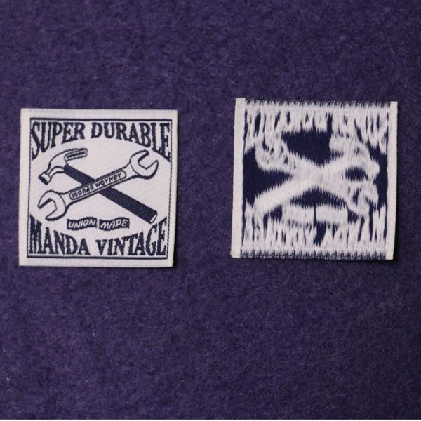 Iron On White Woven Custom Clothing Labels 100% Cotton Label For Kids Garment