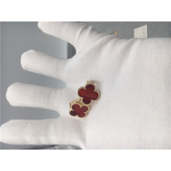 Van Cleef Arpels Vintage Alhambra earrings 18k yellow gold with carnelian