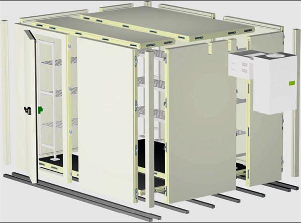 equipamento de refrigeração modular do armazém da sala fria dos peixes da espessura de 100mm