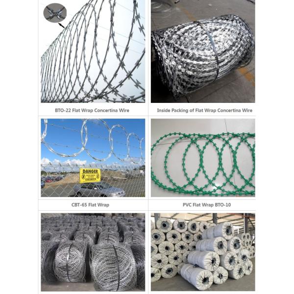 Flat Wrap Coiled Razor Wire Hdg Hot Dipped Galvanized For Security Barrier