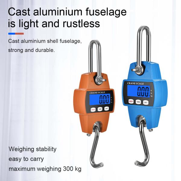 Balance industriel numérique LCD avec support personnalisé, crochet amovible étanche et affichage bleu orange, OEM/ODM pris en charge