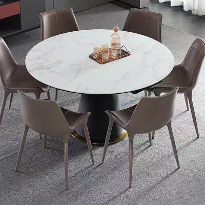 Table de salle à manger en céramique de marbre ronde
