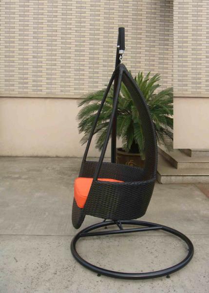 White Resin Wicker swing chair , Hand-Woven Rattan Hanging Chair