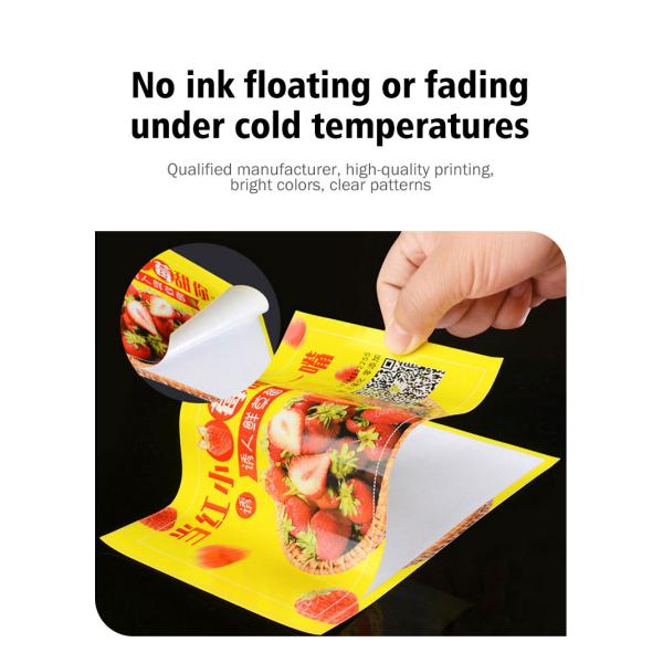 Custom Juice Bottle Frozen Food Label Roll Printed Self Adhesive Waterproof
