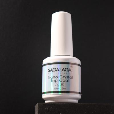 CPSR Certified Soak Off Nano Crystal Diamond Top Coat Super Shiny Long Last Finish Gel Top With Customs logo