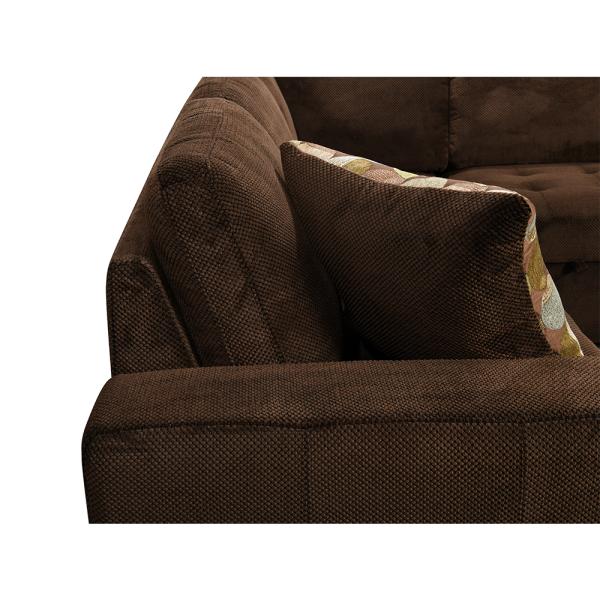 chocolate pineapple pattern u-shaped 2seater single armrest loveseat pull-out bed sectional sofa bed sets