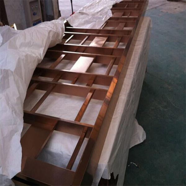 bronze color Metal Room Divider Screen Partition for hotel room decoration