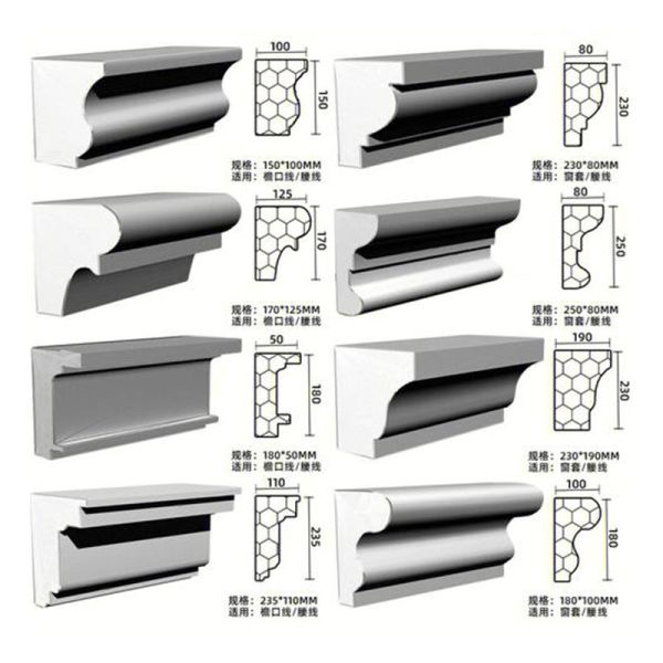 Fire Resistant and Moisture Proof EPS Decorative Moulding - Customizable Stucco Foam Trim for Modern Home Decoration