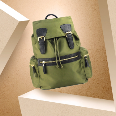 Soft Back Ladies Leather Backpack , Foldable Nylon Hiking Backpack For Women