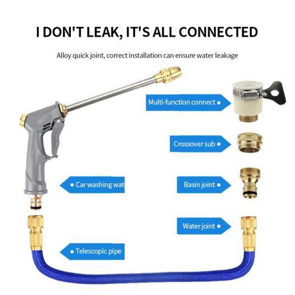 7.5/15/22/30M High Pressure Car Cleaning Spray Gun For Lawn & Garden Irrigation