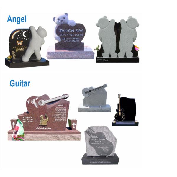 Различные надгробные камни для могил, надгробные камни гранита/мрамора формы Анджела для могил