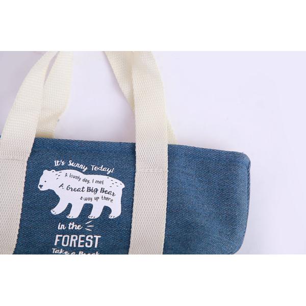 Haze Blue Beer Bottle Thermal Lunch Bags For Adults With Polar Bear Print