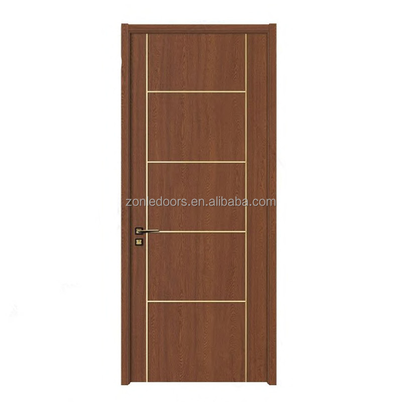 Prehung WPC Shaker Door Exterior Flush Front Entrance Bedroom Other Interior Single Slab Wood Doors Design With Smart Lock