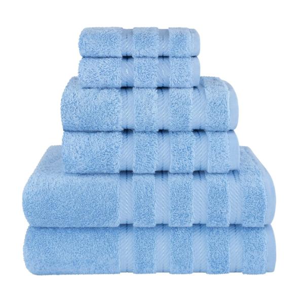 Un conjunto de toallas de 160 g de alta absorción con un material de algodón largo y superblandoso.