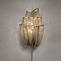Lustre à chaînes en aluminium léger pendant moderne de gland de Deco de l'or E14 argenté