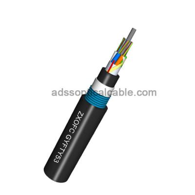 Cabo de fibra ótica blindado subterrâneo GYFTY53 do único modo de 12 núcleos de grande resistência