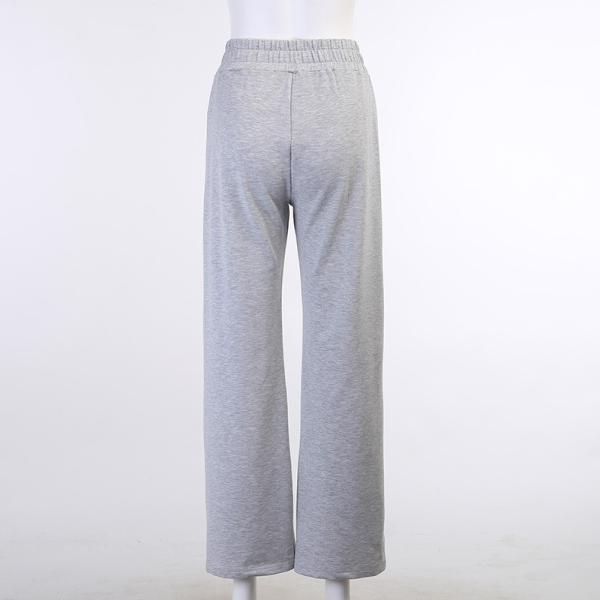 Loose Side Printing Ladies Casual Pants , Mid Waist Ladies Wide Leg Trousers