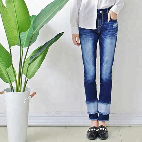 Vintage Straight Women Denim Skinny Jeans Full Length Spandex / Cotton