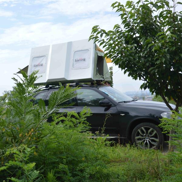 Grey Car Roof Top Tent for Vehicle Diy 4 Person Camping Area 2.4 Square Meters