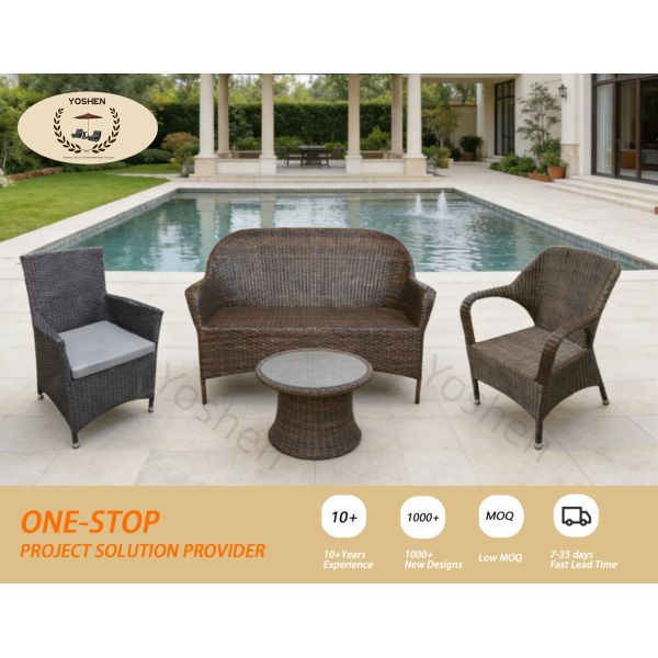 Waterproof Rattan Stackable Outdoor Dining Chairs for Parks Restaurants Hotels