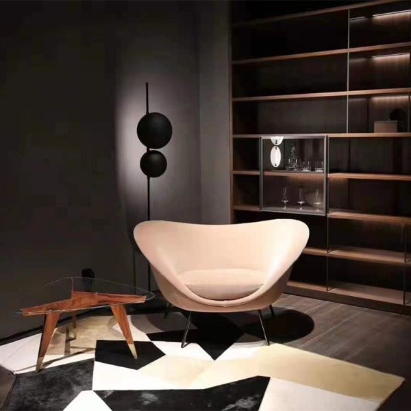 Metal Legs MOYI Scandinavian Design Velvet Sofa Blue Leisure Chairs Modern Home Furniture Luxury Occasional Seating