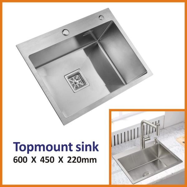 18 Gauge Flush Mount Stainless Steel Kitchen Sink 33x22