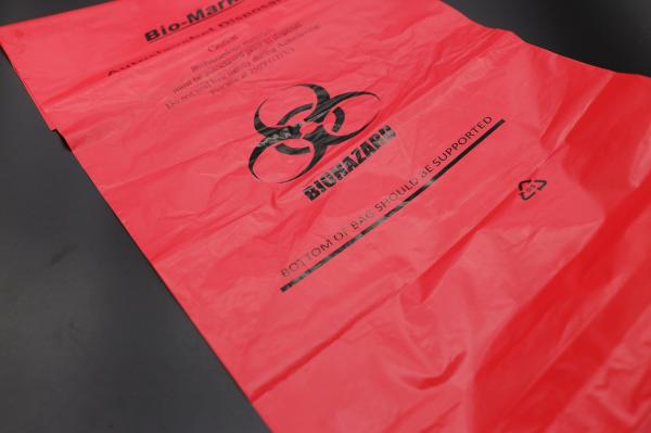 Saco médico personalizado do desperdício do Biohazard plástico vermelho para a clínica da farmácia do hospital