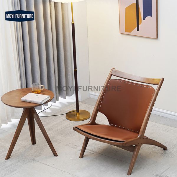end Nordic Single Wooden Chair Sofa Casual Living Room Balcony Home Furniture Backrest Designer Simple Modern