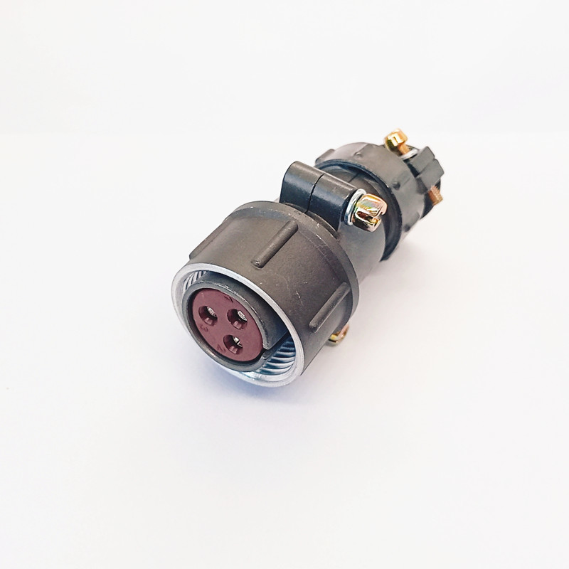 P20K3Q 3 Pin Cable Mount Female Circular Aviation Connector Aluminum Thread Locking Socket