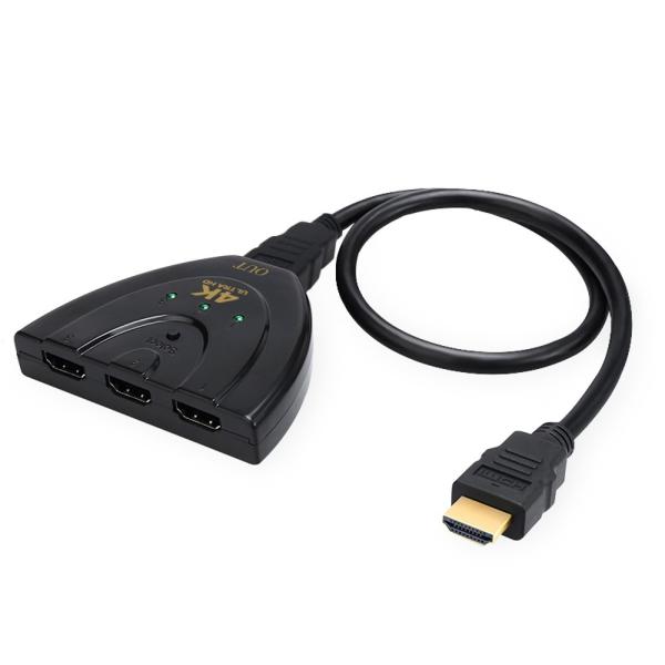 3D Mini 3 Port 4k Hdmi Splitter , 3 In 1 Out Hdmi Port Hub For DVD HDTV