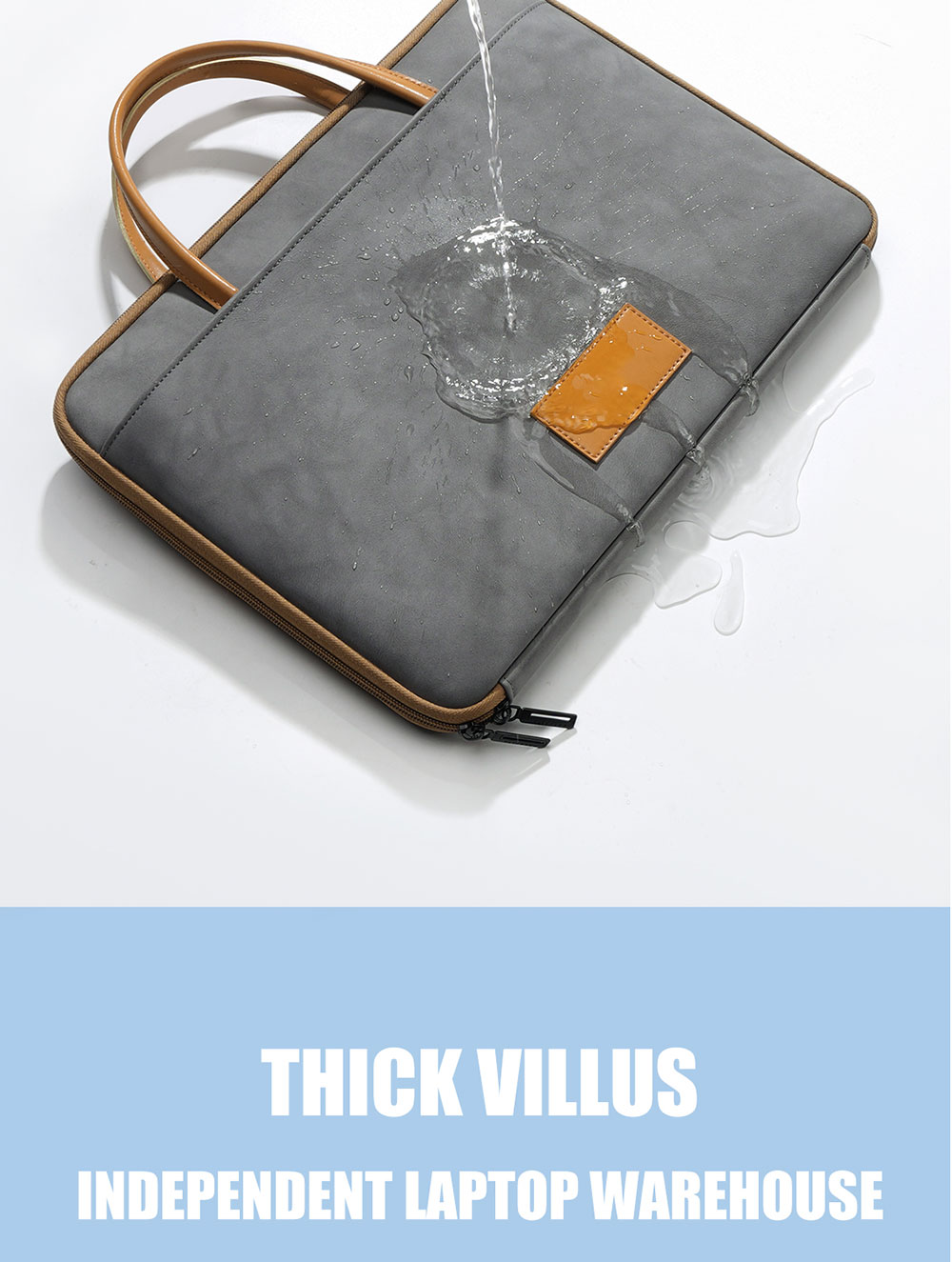 For Laudtec 13-16 Inch PU Leather Laptop Bag 180° Opening Notebook Cover Portable Handbag for School Lap Top Briefcase Wholesale OEM/ODM/Private Label