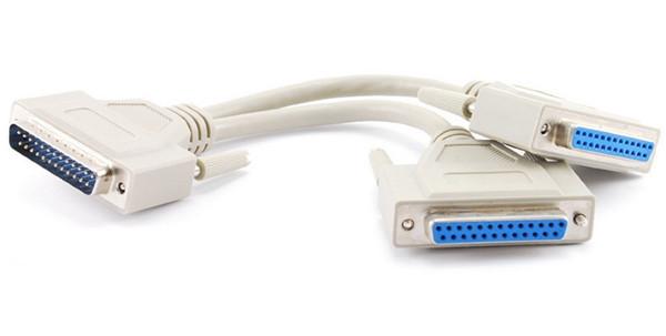 8 inch DB25 Parallel Male/Dual Female Y-Splitter Printer Cable