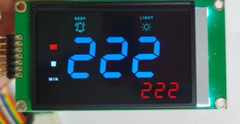 Customized VA LCD Display with Blue Digits 7 Segment Screen and 0-+50℃ Operating Temperature