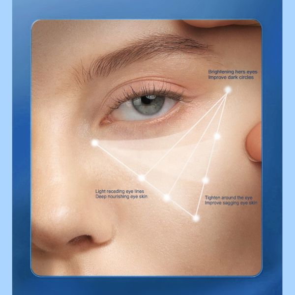 OEM Custom Blue Copper Prptides Freeze Dried Eye Mask China Factory Hyaluronic Acid Peptide Removes Dark Circles Whiten Eye
